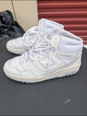 New Balance 650 All-White High Top Sneakers